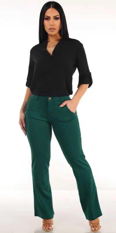 Black Butt Lift Bootcut Pants Set sold by Moda