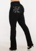 Super High Waist Black Bootcut Jeans w Back Pocket Design sold by Moda