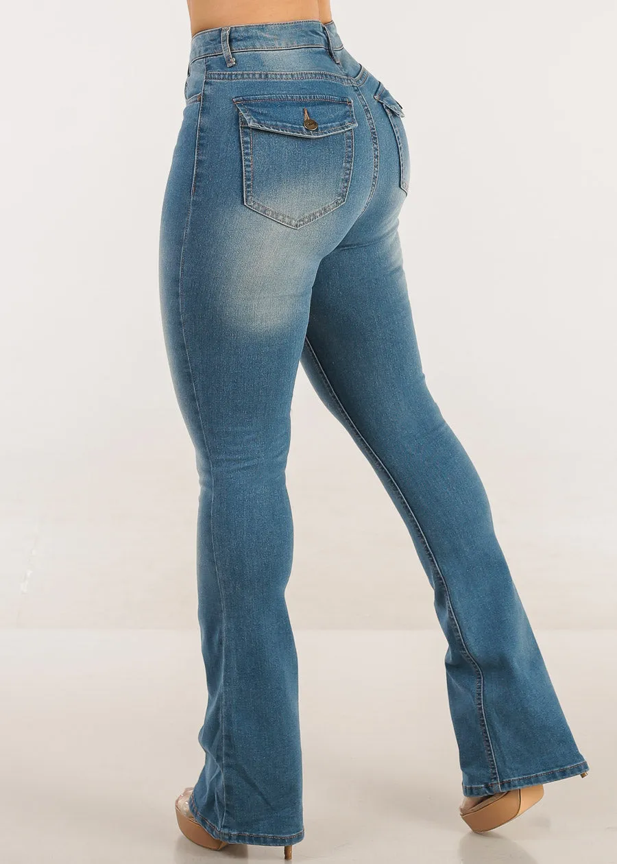 High Waist Stretch Bootcut Jeans Light Blue sold by Moda product image thumbnail 4