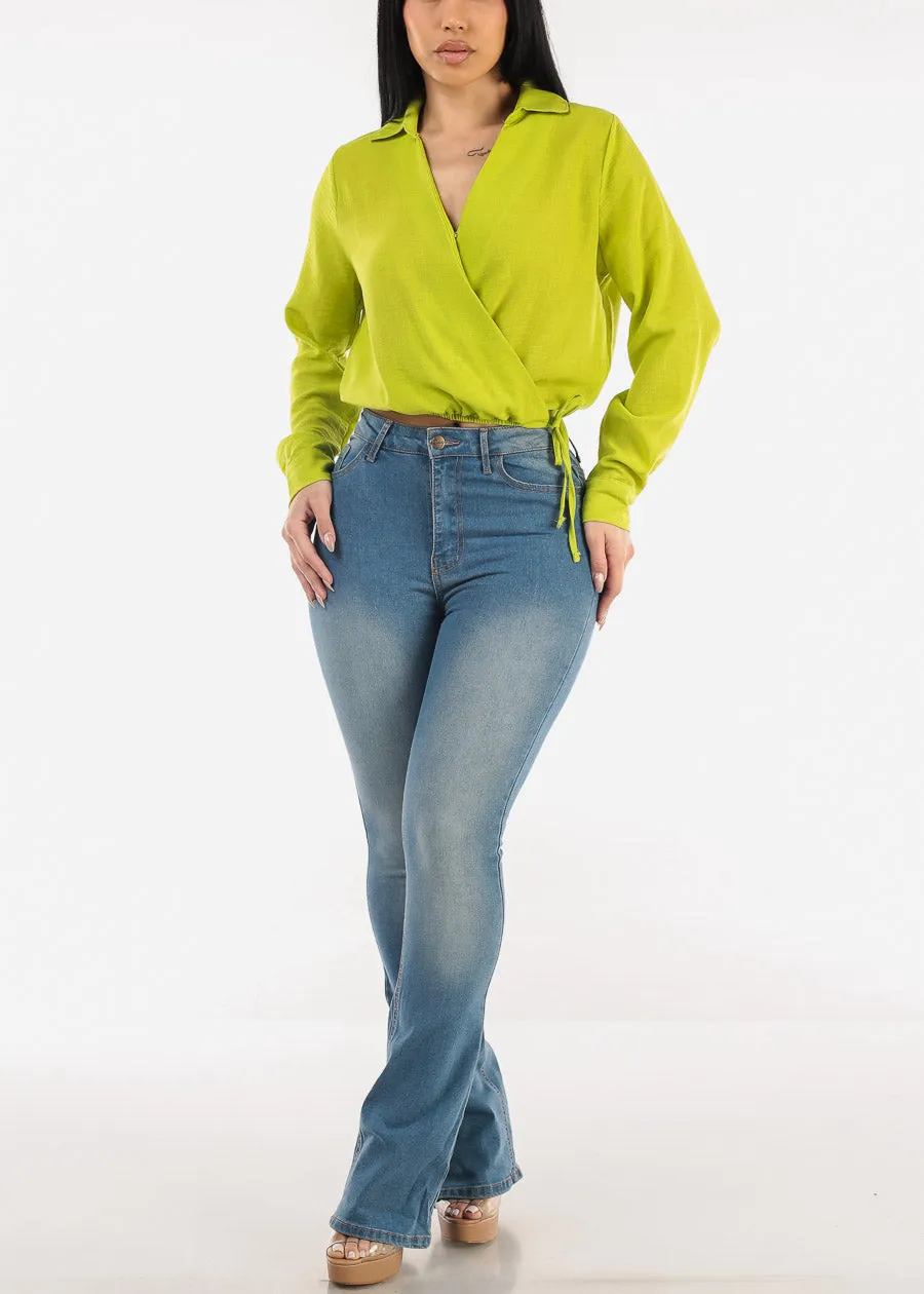 High Waist Stretch Bootcut Jeans Light Blue sold by Moda product image thumbnail 2