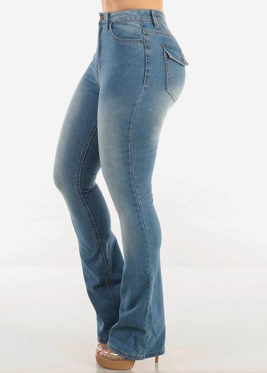 High Waist Stretch Bootcut Jeans Light Blue sold by Moda product image thumbnail 3