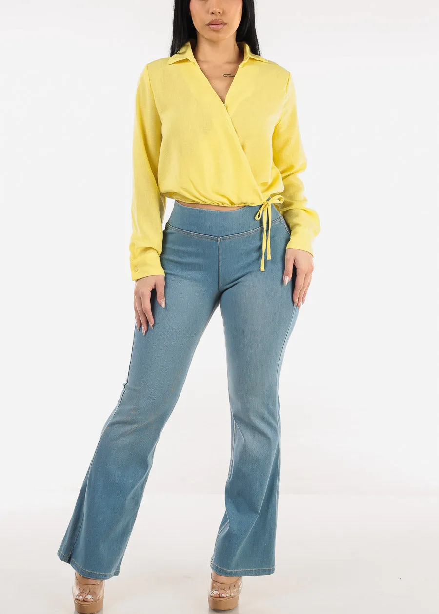Surplice Long Sleeve Linen Top Yellow sold by Moda product image thumbnail 2
