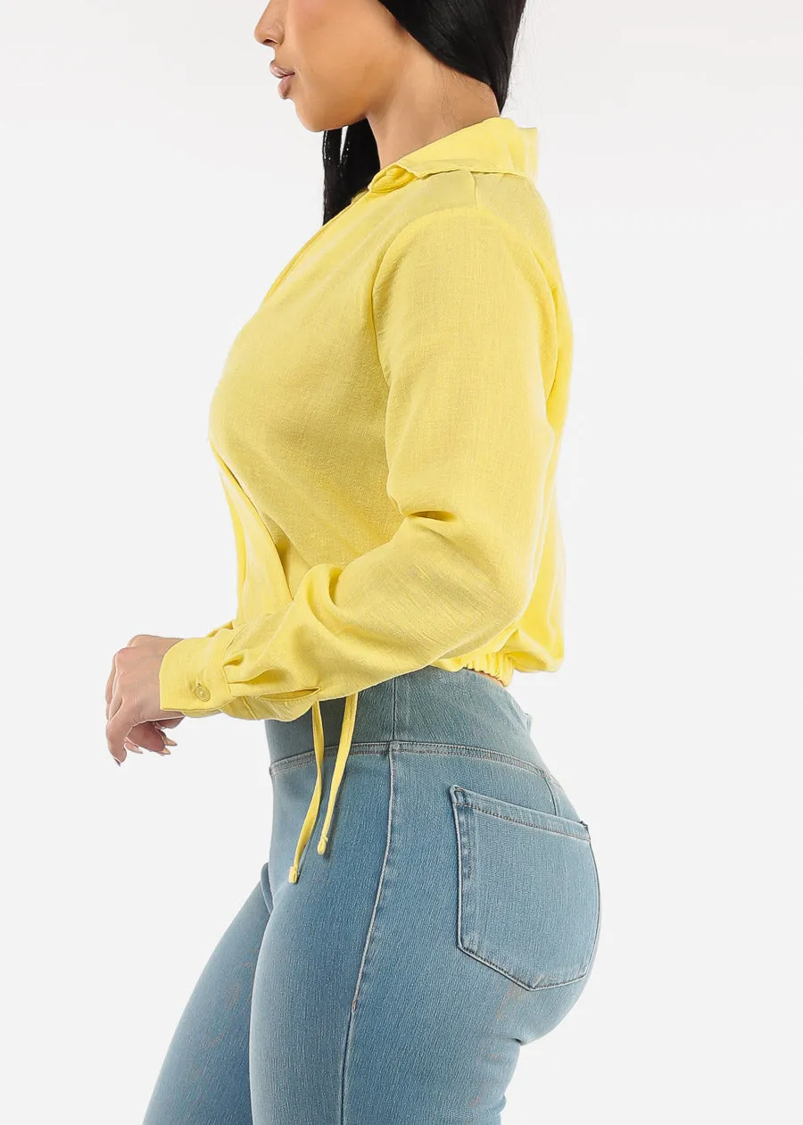 Surplice Long Sleeve Linen Top Yellow sold by Moda product image thumbnail 3