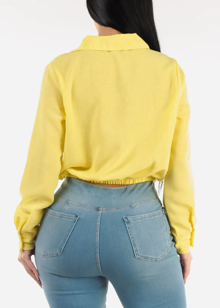 Surplice Long Sleeve Linen Top Yellow sold by Moda product image thumbnail 4