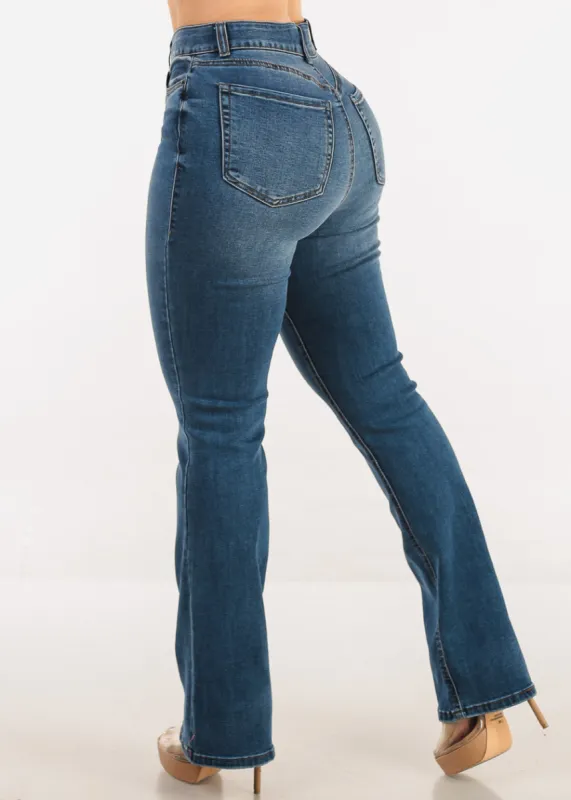 Super High Waist Butt Lift Bootcut Jeans Med Wash sold by Moda