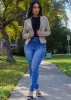 Super High Waist Stretch Skinny Jeans Light Blue sold by Moda