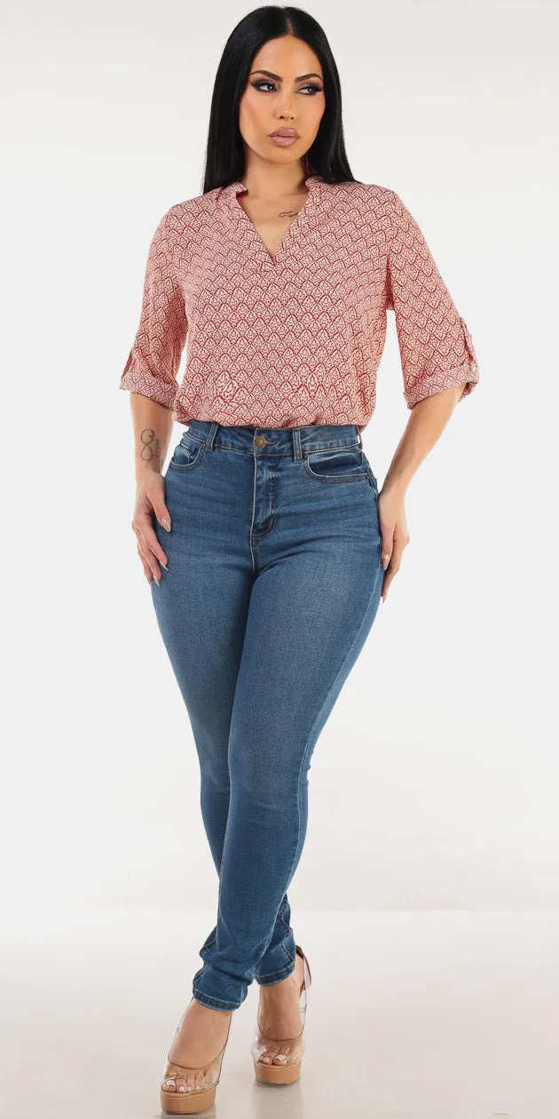 Printed Vneck Skinnies Combo sold by Moda