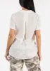 Casual Short Sleeve High Low Collared Top sold by Moda
