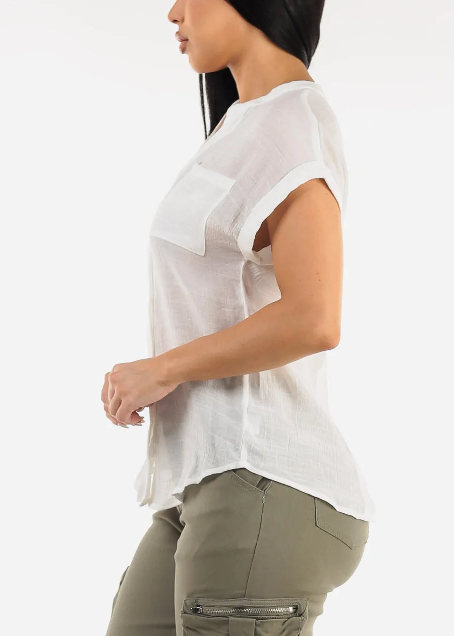 Casual White Short Sleeve Button Up Shirt sold by Moda product image thumbnail 3