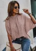 Printed Short Sleeve Tunic Blouse Pink w Back Tie sold by Moda