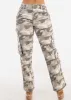 Butt Lift Straight Wide Leg Camo Cargo Jeans Grey sold by Moda