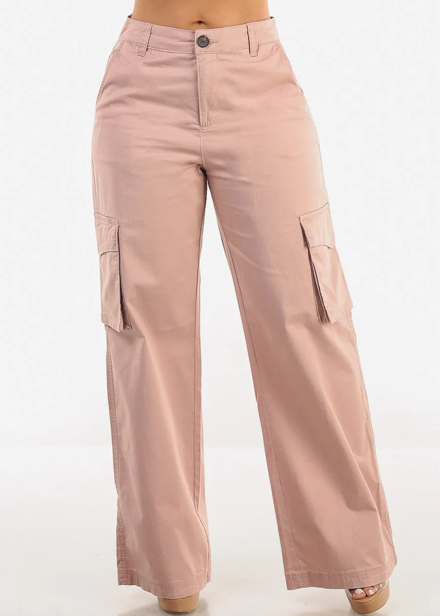 Butt Lift Super High Waist Wide Leg Cargo Pants Pink sold by Moda product image thumbnail 3