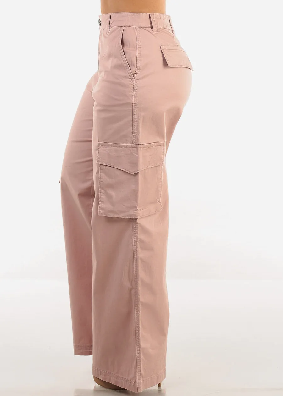 Butt Lift Super High Waist Wide Leg Cargo Pants Pink sold by Moda product image thumbnail 4