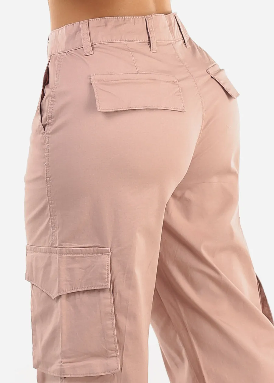 Butt Lift Super High Waist Wide Leg Cargo Pants Pink sold by Moda product image thumbnail 5