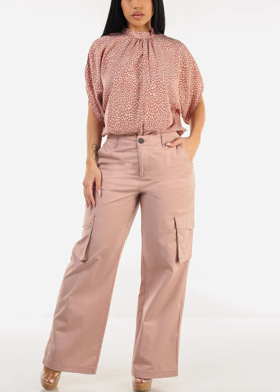 Butt Lift Super High Waist Wide Leg Cargo Pants Pink sold by Moda product image thumbnail 2