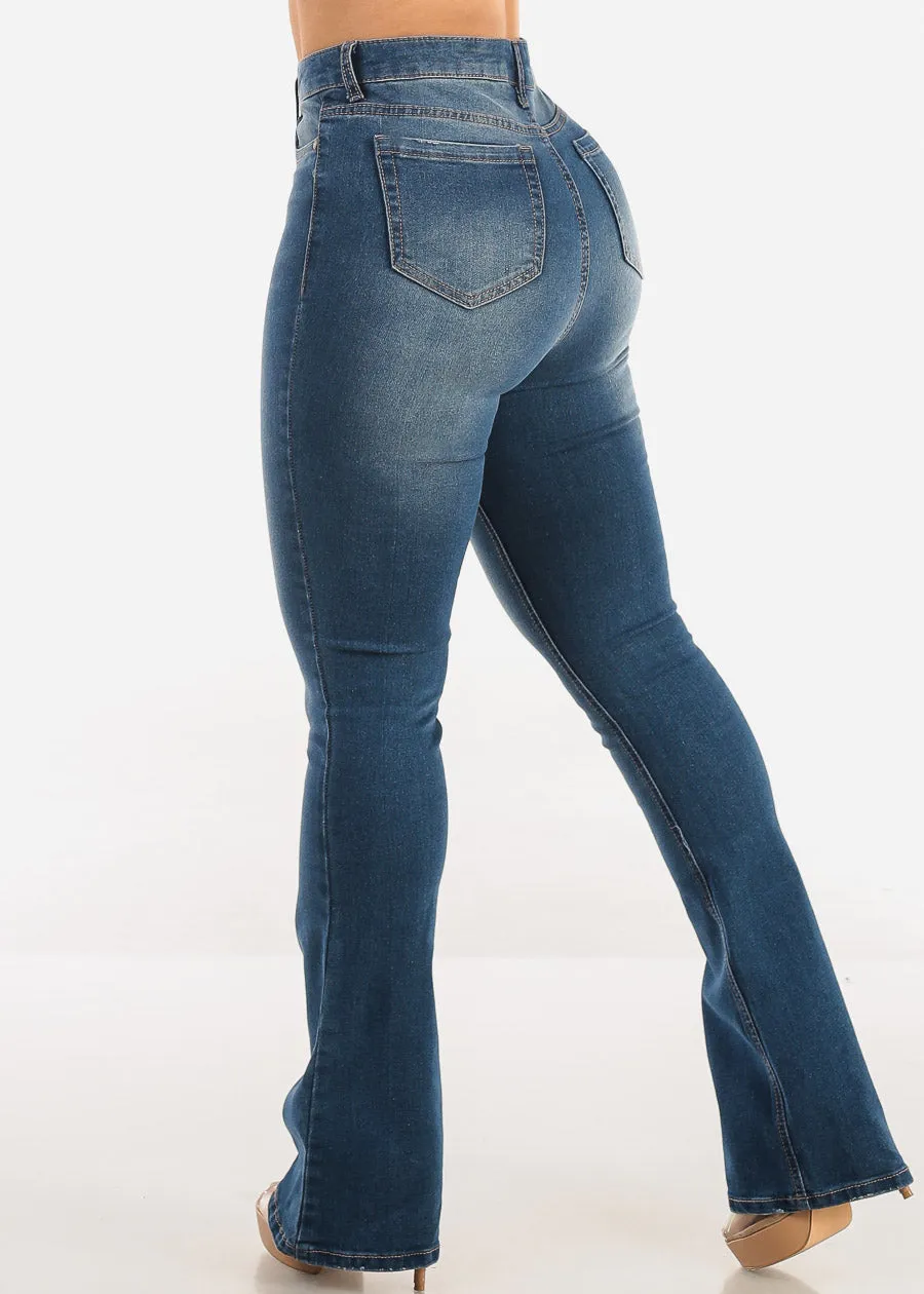 Classic Super High Waist Stretch Bootcut Jeans Med Blue sold by Moda product image thumbnail 4