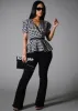 Super High Waist Black Bootcut Jeans w Back Pocket Design sold by Moda