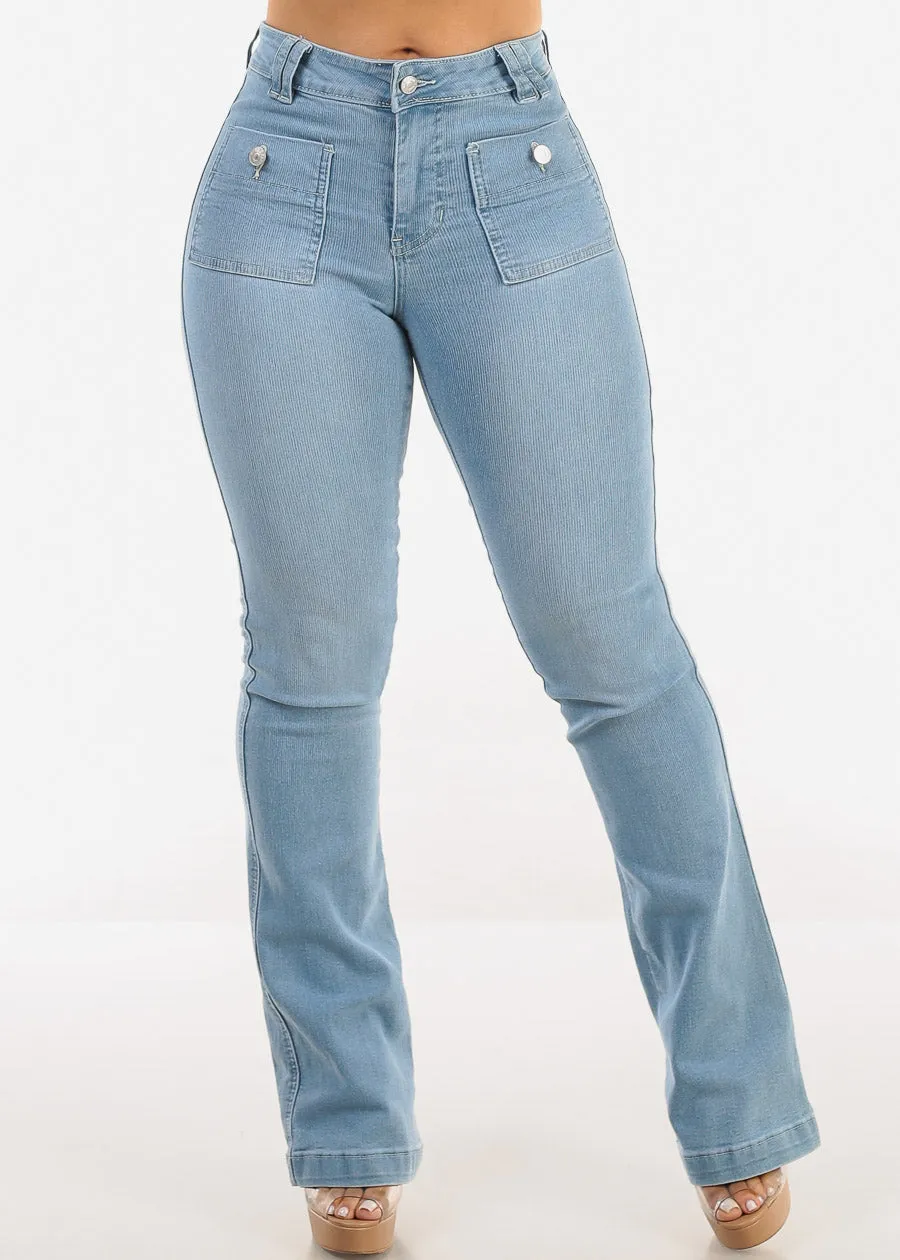 Butt Lift Mid Rise Stretch Bootcut Jeans Light Wash sold by Moda product image thumbnail 3
