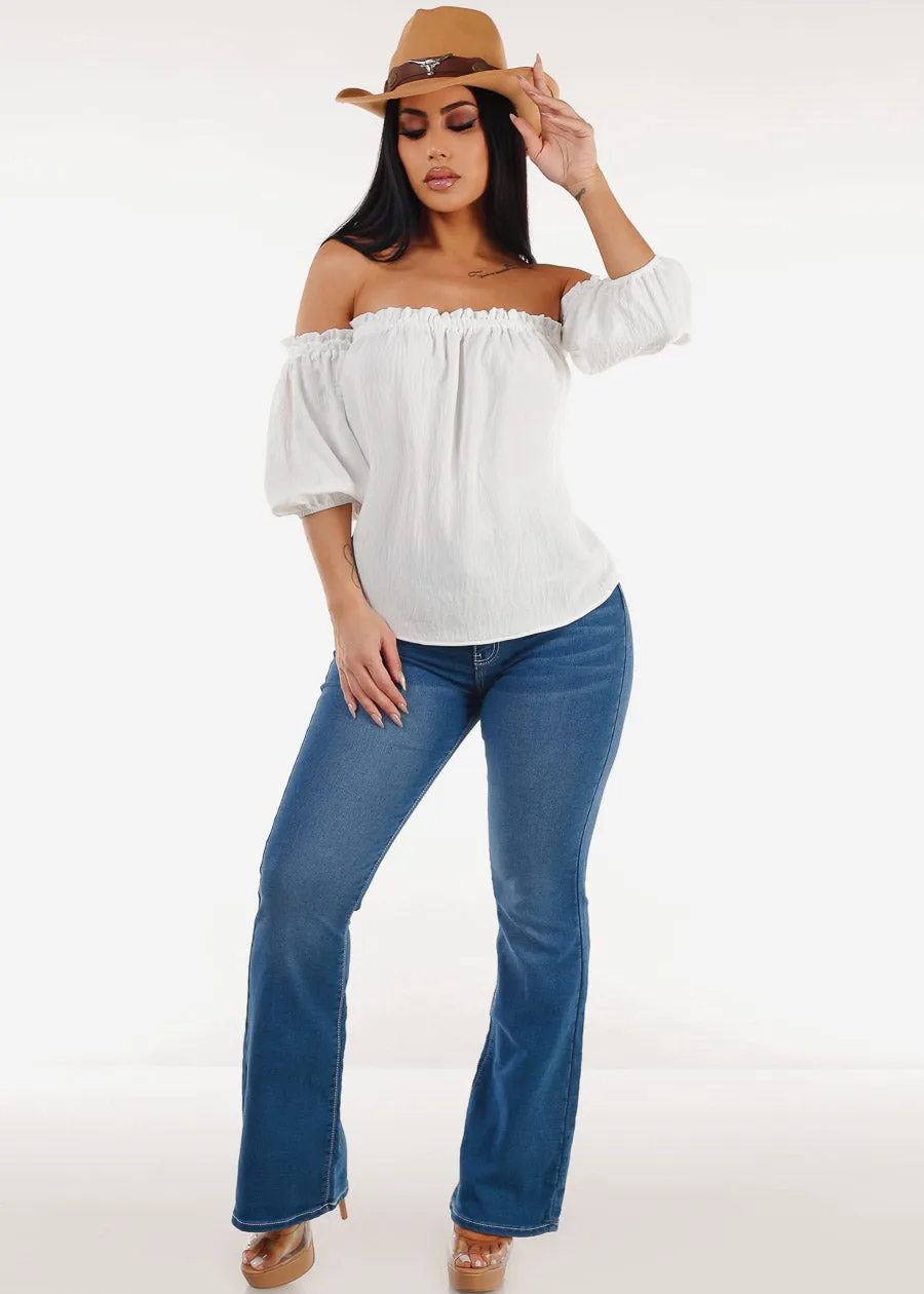 High Waisted Stretch Bootcut Jeans Indigo sold by Moda product image thumbnail 2