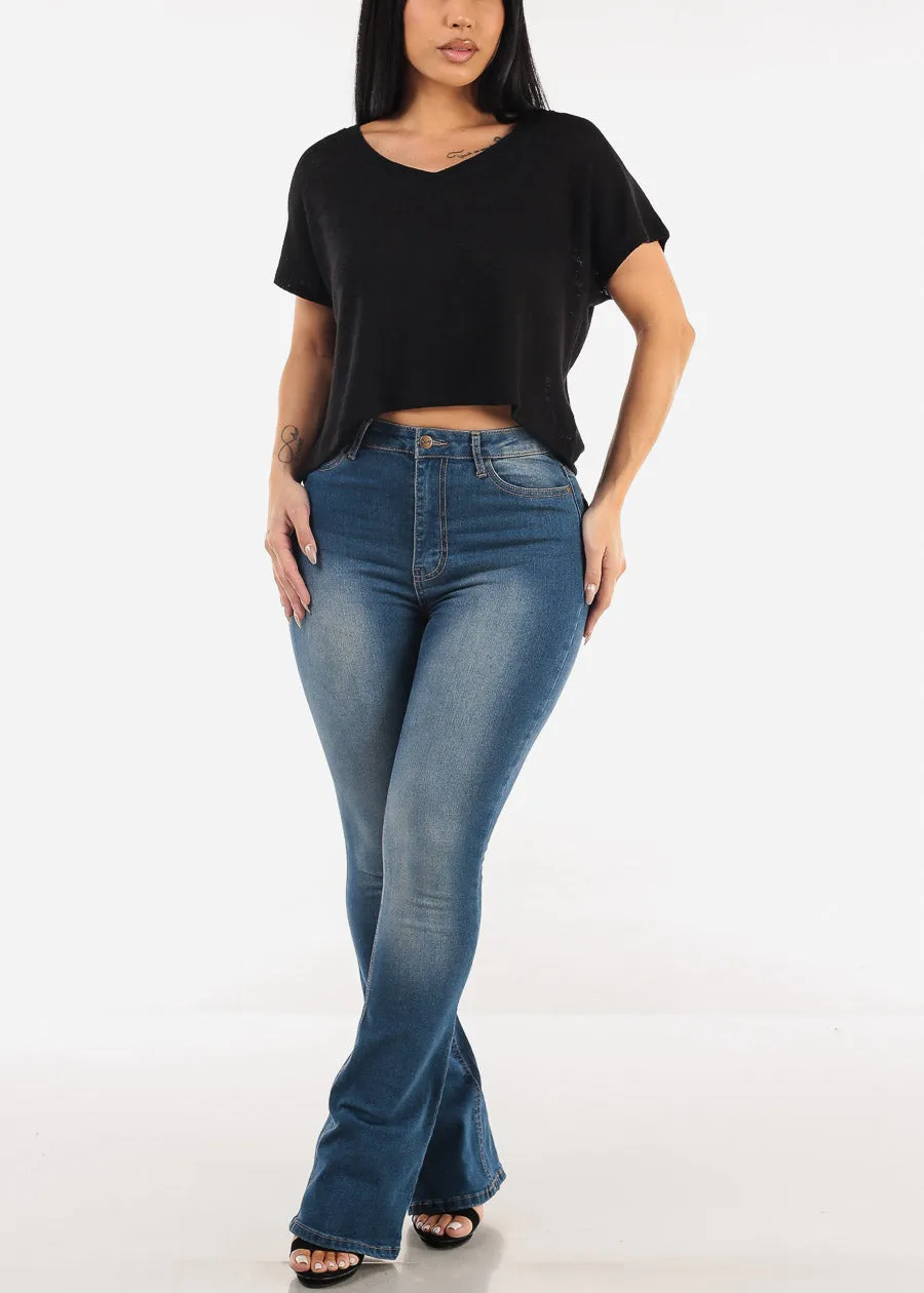Super High Waist Stretch Bootcut Jeans Med Blue sold by Moda product image thumbnail 2