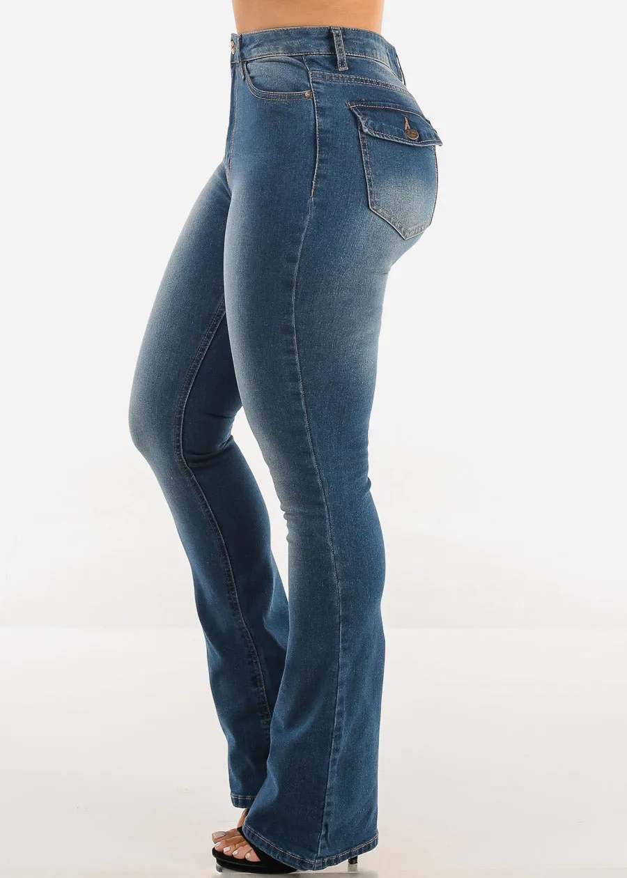 Super High Waist Stretch Bootcut Jeans Med Blue sold by Moda product image thumbnail 3