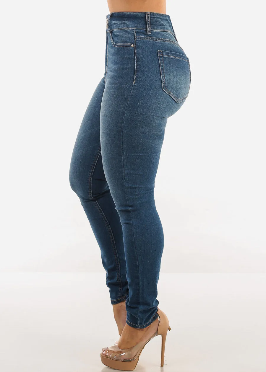 Super High Waist Stretch Skinny Jeans Med Blue sold by Moda product image thumbnail 3