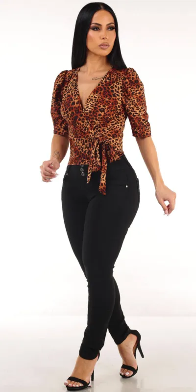 Animal Print Butt Lift Denim Set sold by Moda