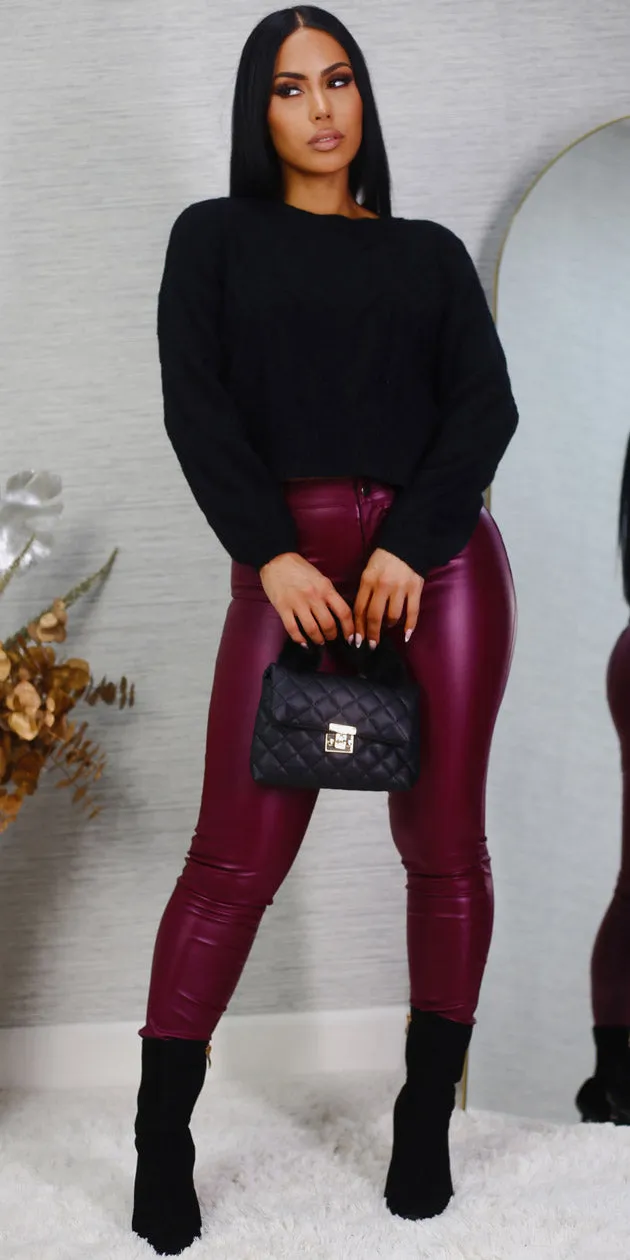 Black Pleather Pants Combo sold by Moda