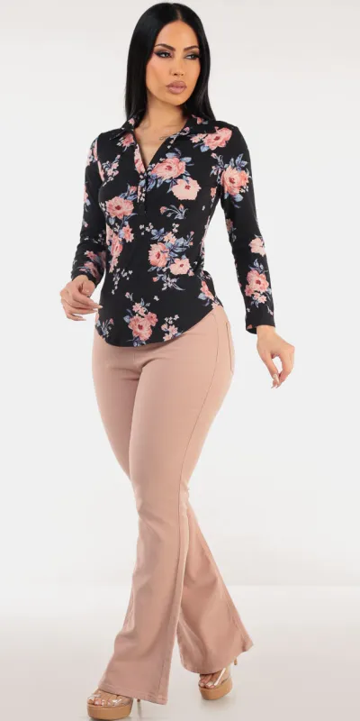 Floral Butt Lift Pants Outfit sold by Moda