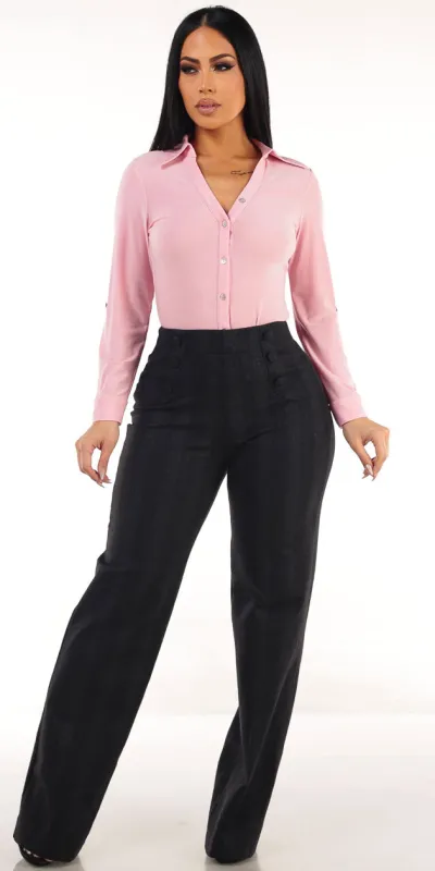 Pink Stripe Dressy Pants Combo sold by Moda