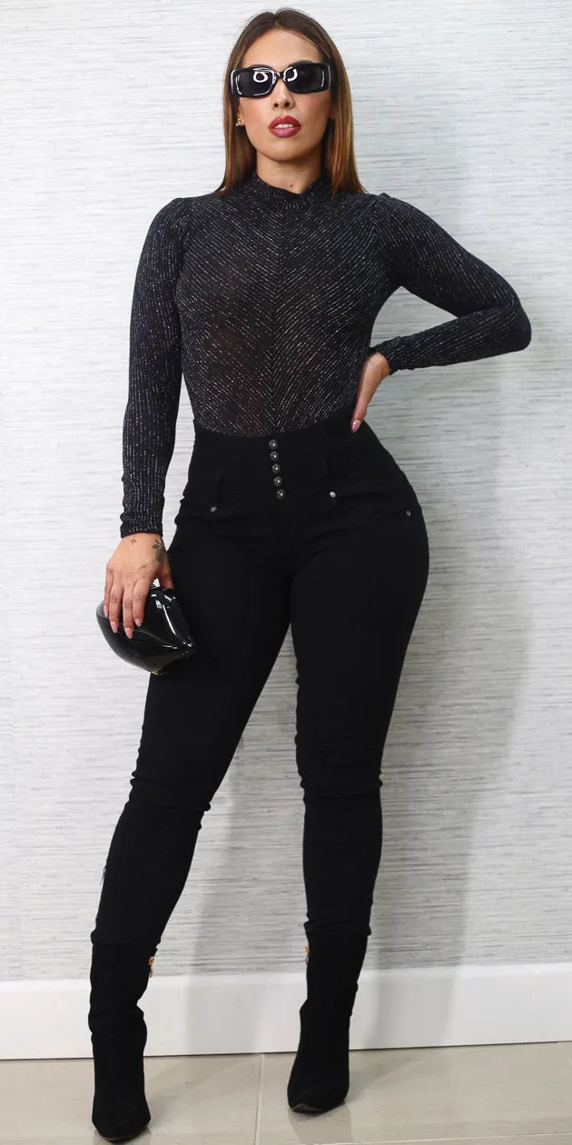 Black Butt Lift Denim Outfit sold by Moda