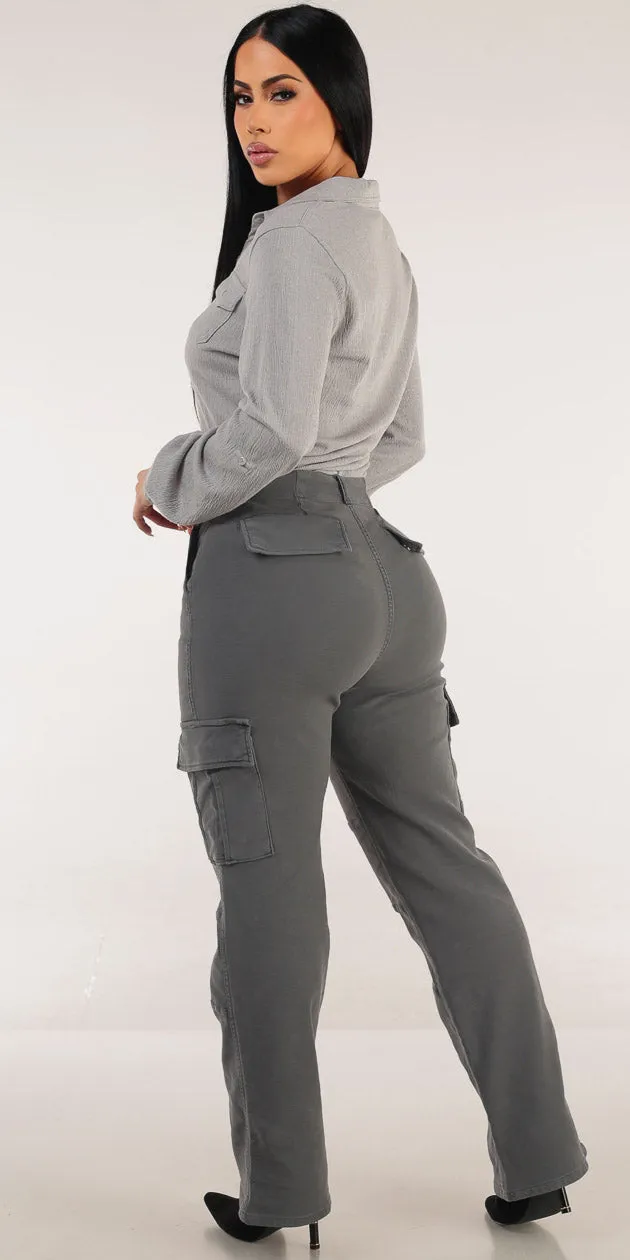 Grey Butt Lift Cargo Outfit sold by Moda product image thumbnail 2