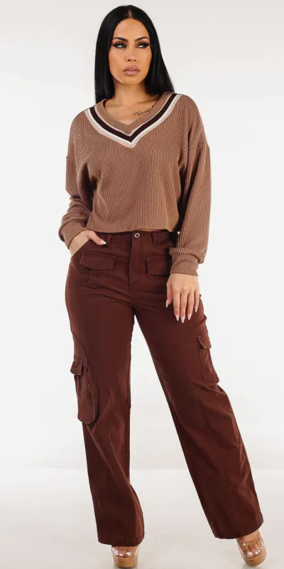 Mocha Cargo Denim Combo sold by Moda