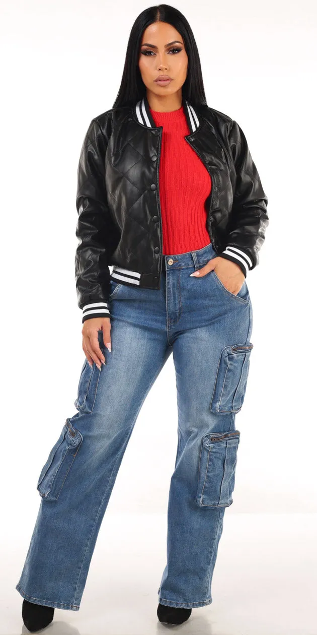 Pleather Red Cargo Denim Trio sold by Moda