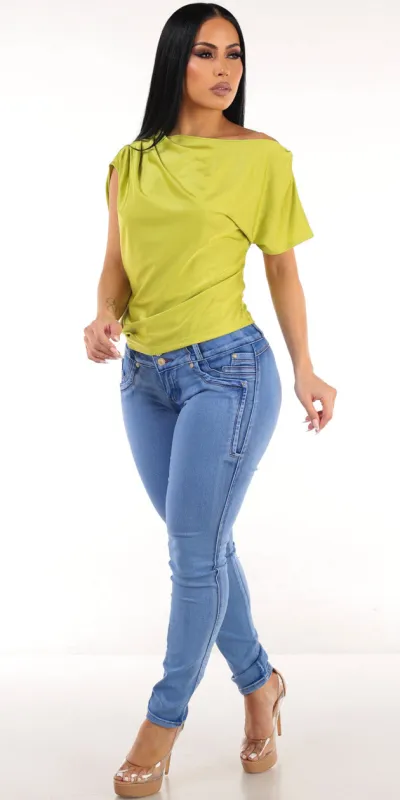 Lime Butt Lift Denim Look sold by Moda