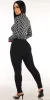 Printed Black Pants Look sold by Moda