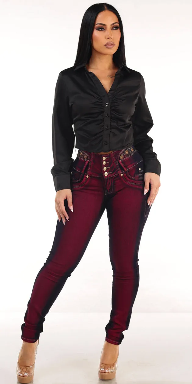 Satin Butt Lift Denim Outfit sold by Moda