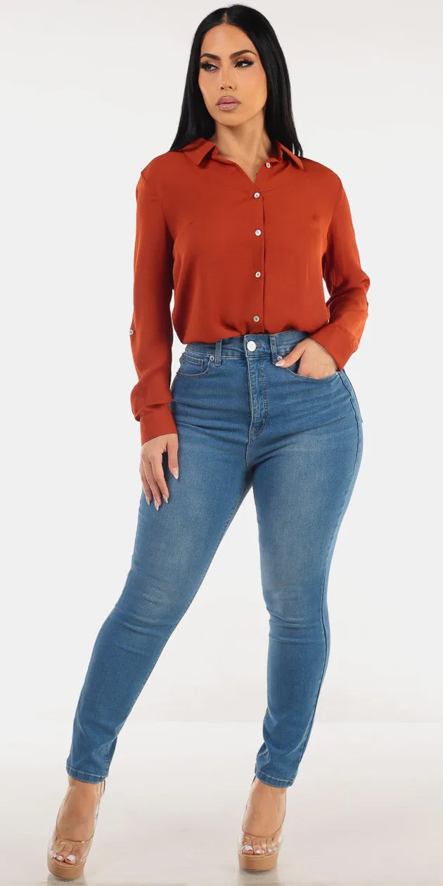 Rust Stretch Denim Combo sold by Moda