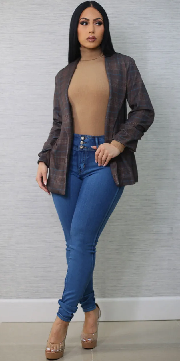 Plaid Butt Lift Denim Trio sold by Moda