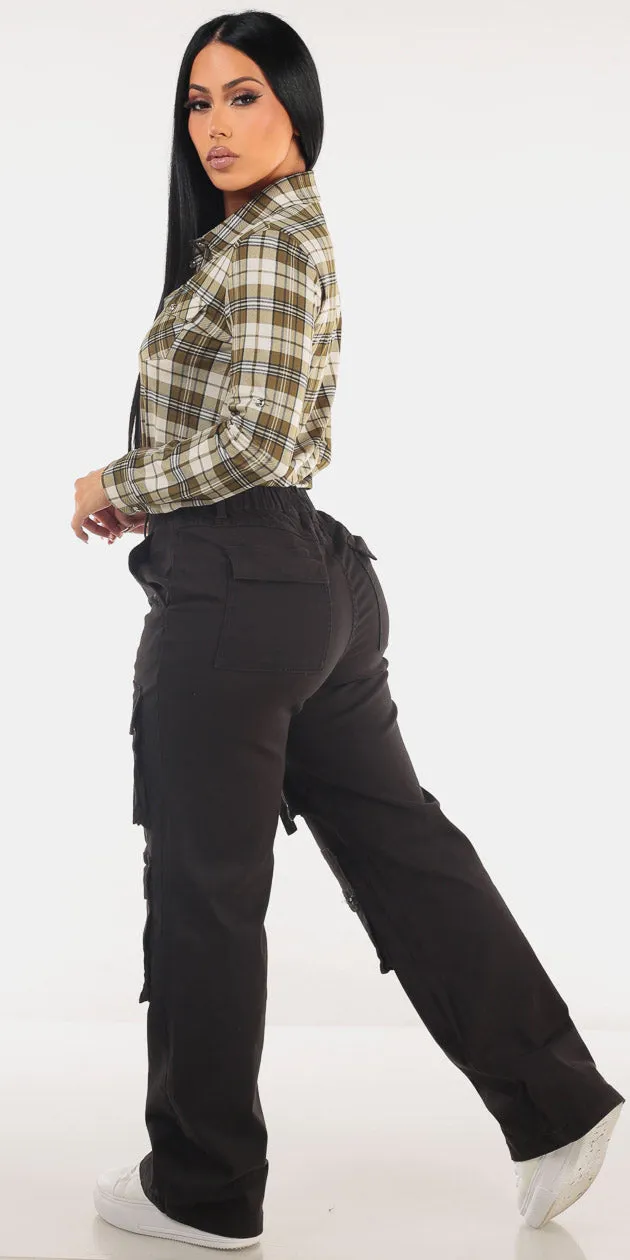 Plaid Cargo Denim Outfit sold by Moda product image thumbnail 2