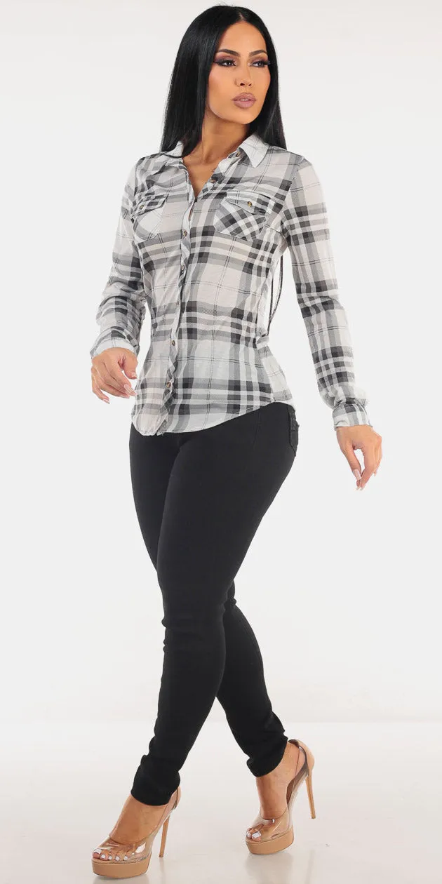 Plaid Butt Lift Denim Look sold by Moda