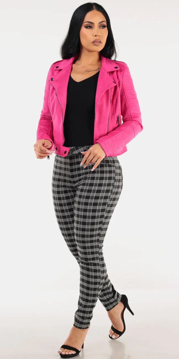 Suede Black Plaid Pants Trio sold by Moda