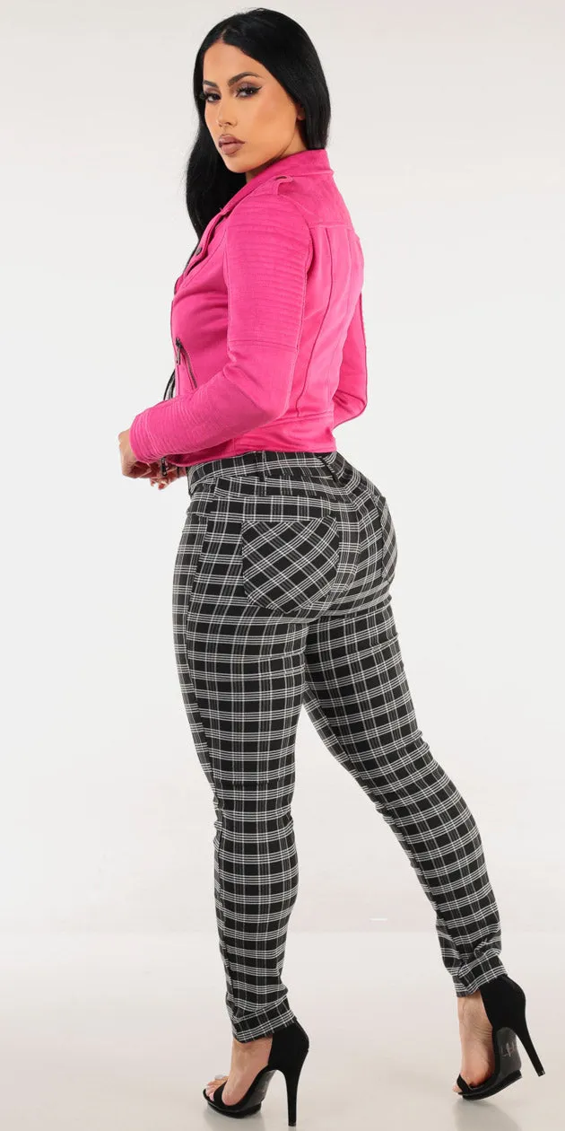 Suede Black Plaid Pants Trio sold by Moda product image thumbnail 2