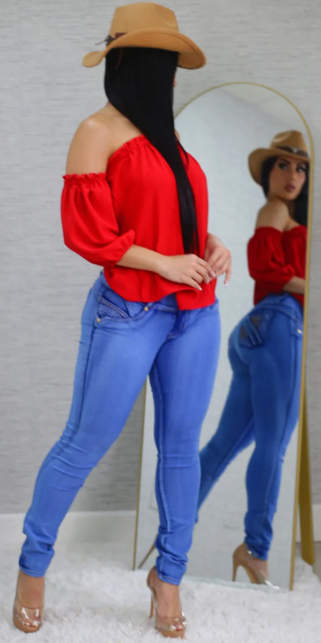 Red Butt Lift Denim Combo sold by Moda product image thumbnail 2