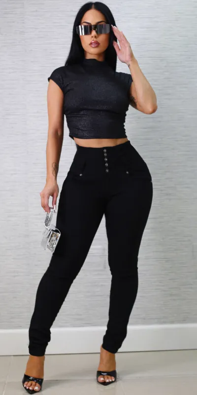 Black Butt Lift Skinnies Set sold by Moda