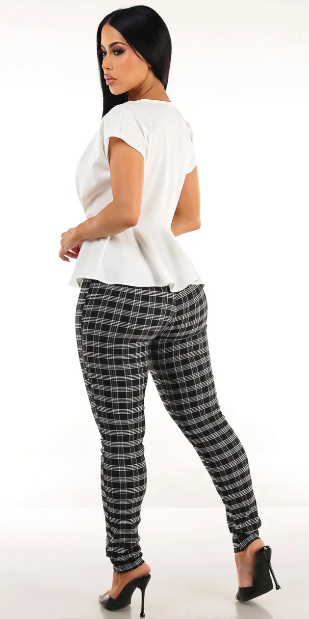 White Plaid Skinnies Set sold by Moda product image thumbnail 2