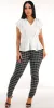 White Plaid Skinnies Set sold by Moda