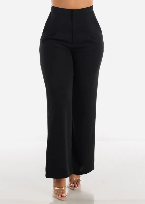 High Waisted Black Pants Wide Legged sold by Moda