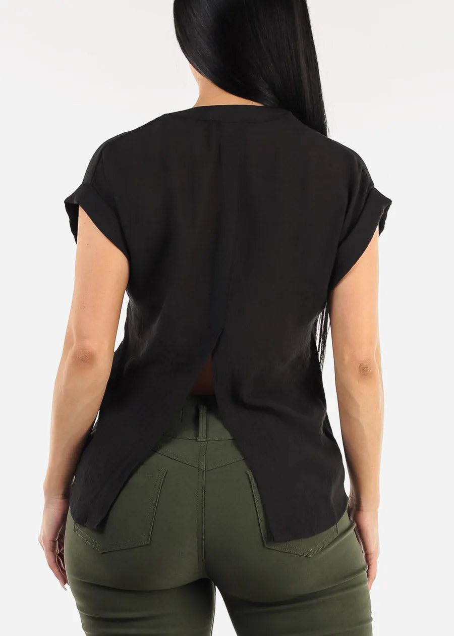 Casual Short Sleeve Button Up Shirt Black sold by Moda product image thumbnail 4