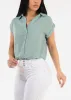 Casual Short Sleeve Button Up Shirt Sage sold by Moda
